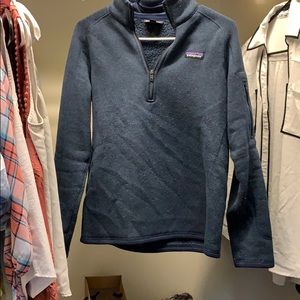 Patagonia blue pullover sweater.